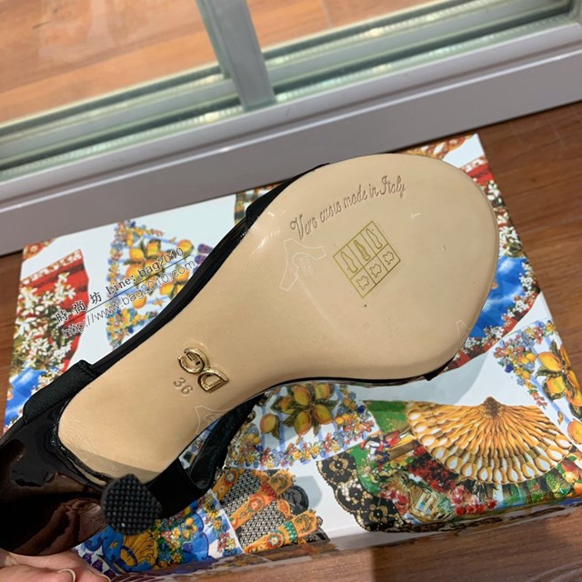 杜嘉班納Dolce & Gabbana鑽扣涼鞋 真絲配捷克鑽 高跟涼鞋 dx3346